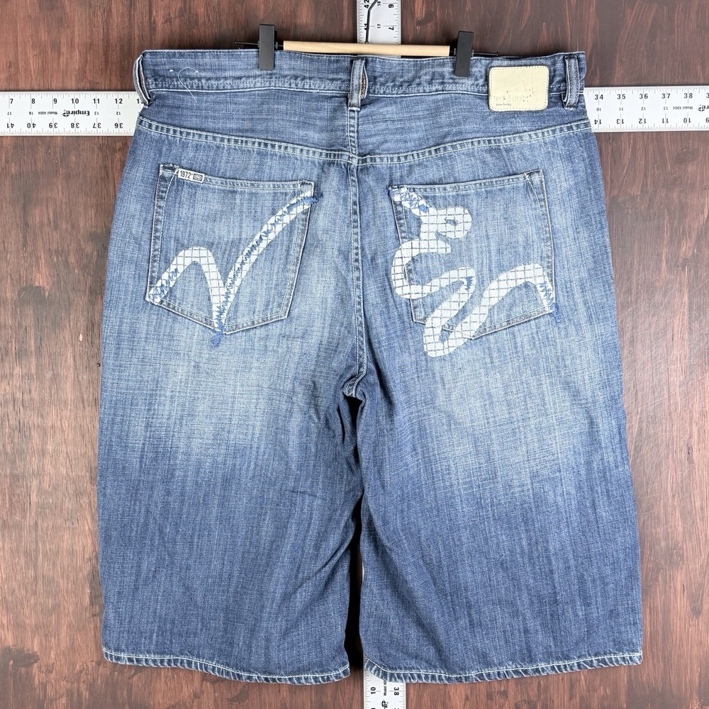 Ecko Untld Short Hip‎ Hop Skater Baggy Fade Blue Denim Jorts Y2K VTG Men's 40